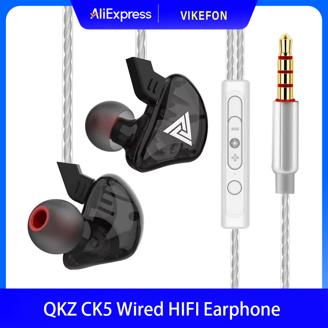 Wired Earphone Mic - CK5 Dynamic Copper Driver HiFi Wired