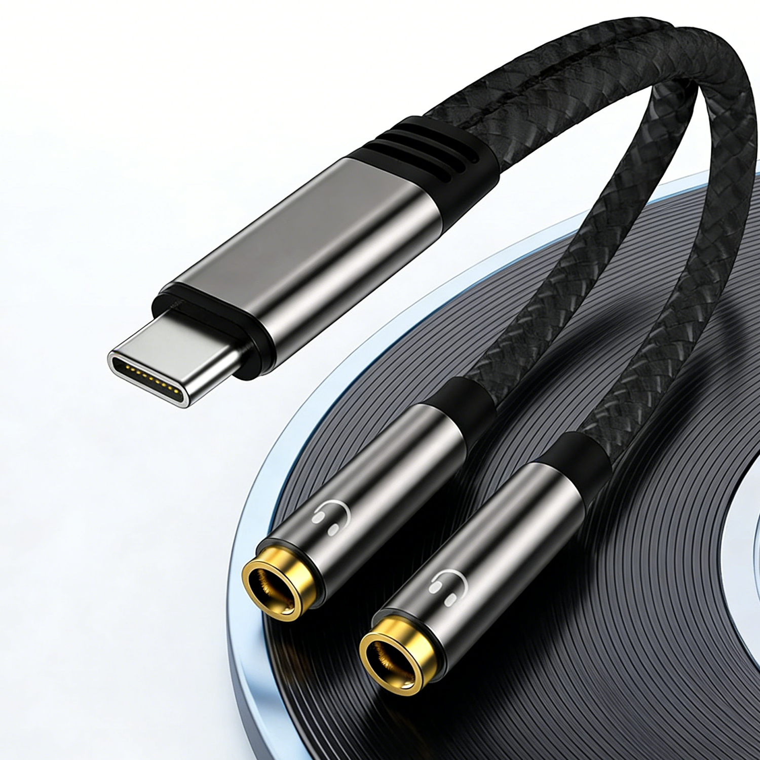 Audio Splitter Y - USB C To Dual 3.5mm Female