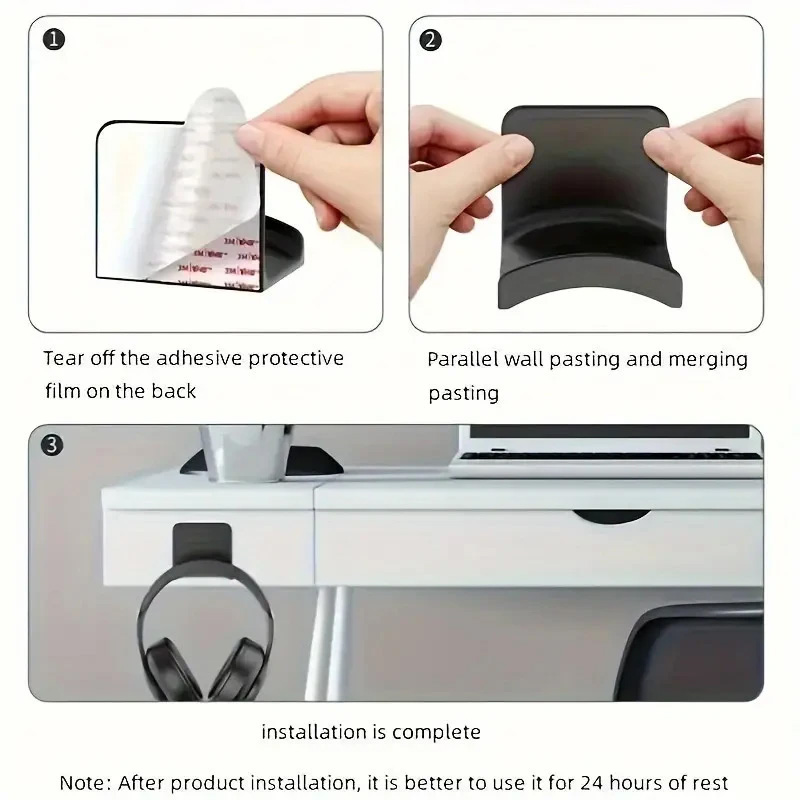 4Pcs Black Adhesive Headphone  - Headphone Stand Desk 评论和价格