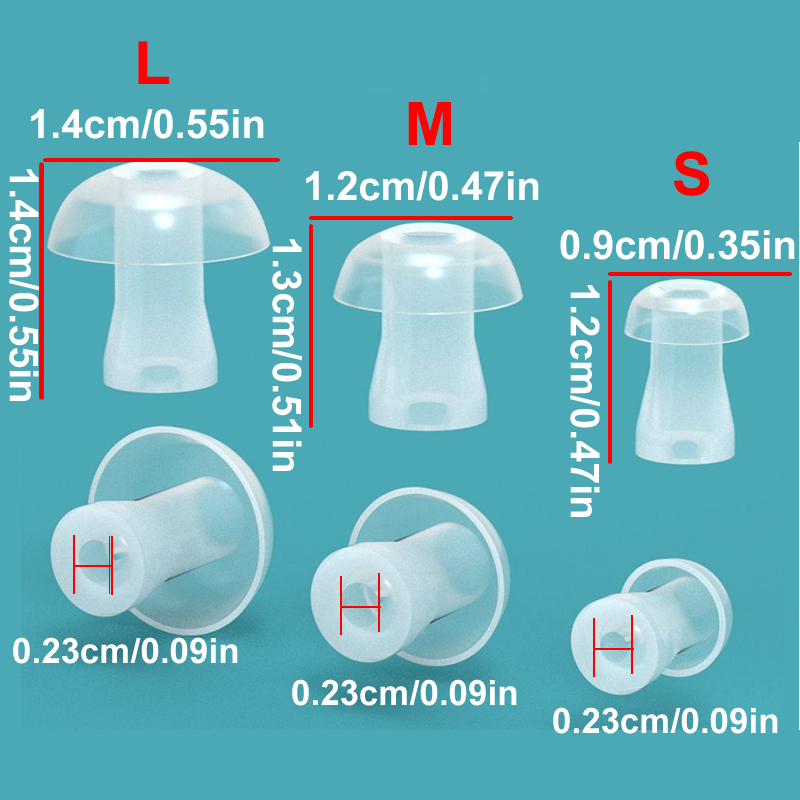 100pcs  Ear Cap Cushion for He - Silicone Ear Tip Replacement 评论和价格