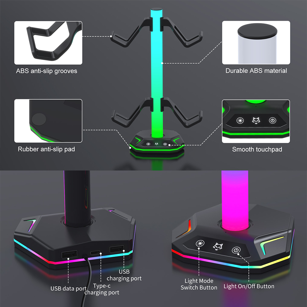 RGB Controller Stand For PS5/X - Headphone Stand Desk 评论和价格