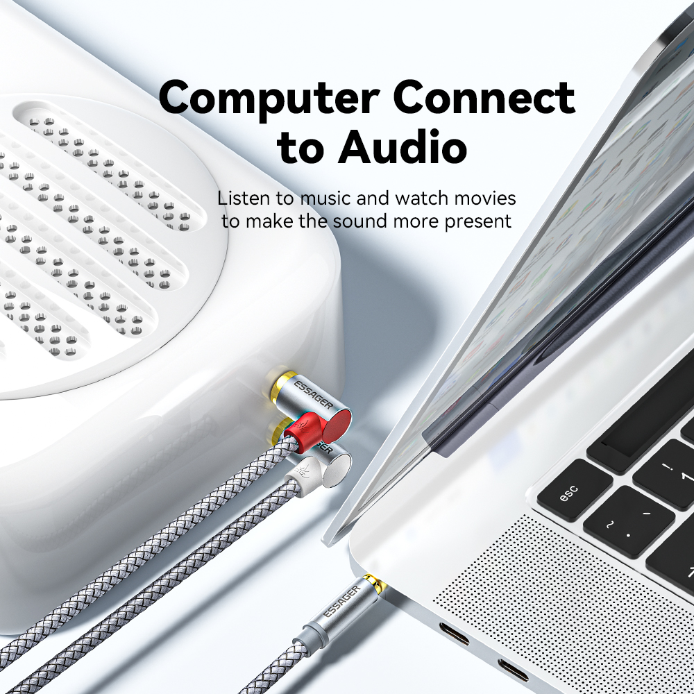 Essager 90 ° Angle RCA Audio S - Audio Splitter Y 评论和价格