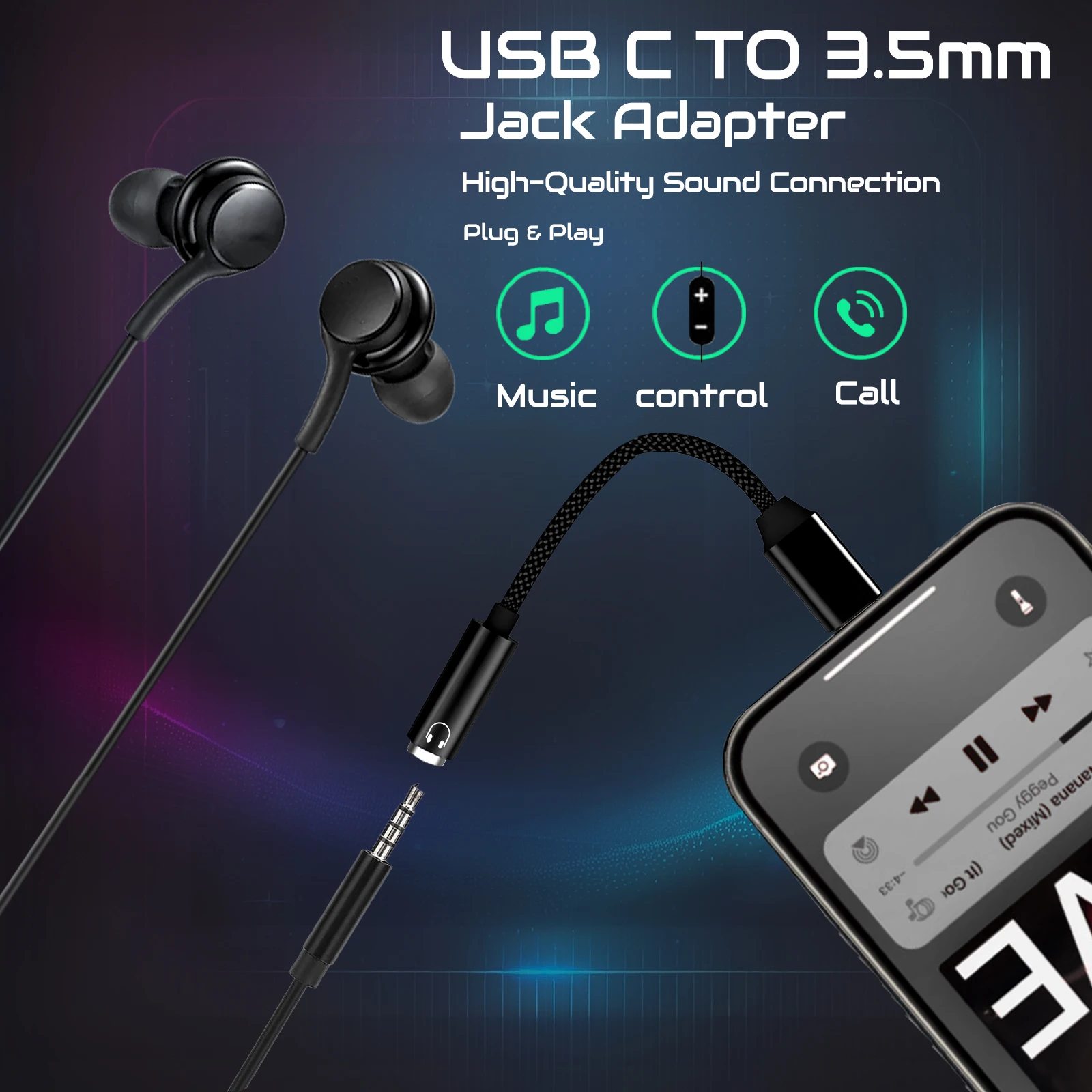 USB Type C 3.5 Jack Adapter US - Cable Extension 3.5 评论和价格