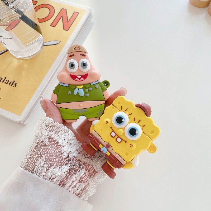 Cute SpongeBob Creative Silico - Earbuds Charging Case 评论和价格