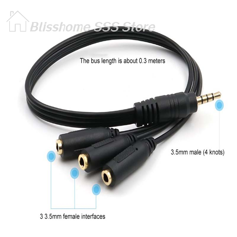 【S】3.5mm 3 Way Port Aux Multi  - Earphone Splitter Jack 评论和价格