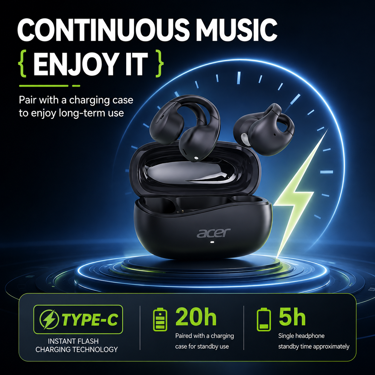 Acer OHR555 Unique Cross Arm O - Sports Earphone Hook 评论和价格