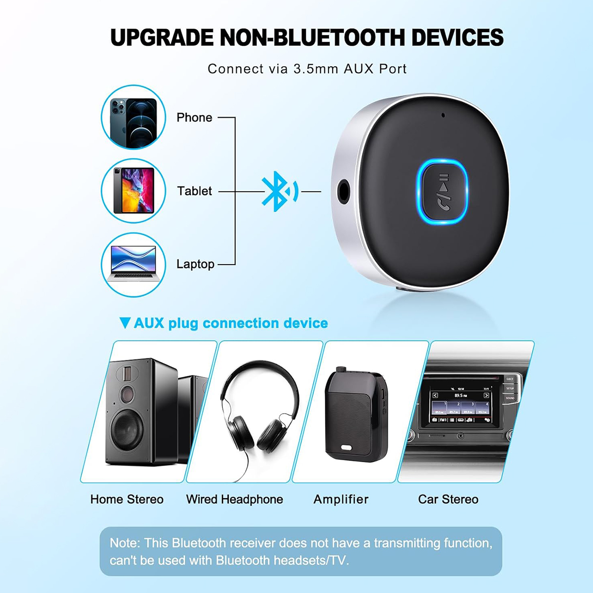 Car Bluetooth AUX Adapter, Min - Bluetooth Adapter Receiver 评论和价格
