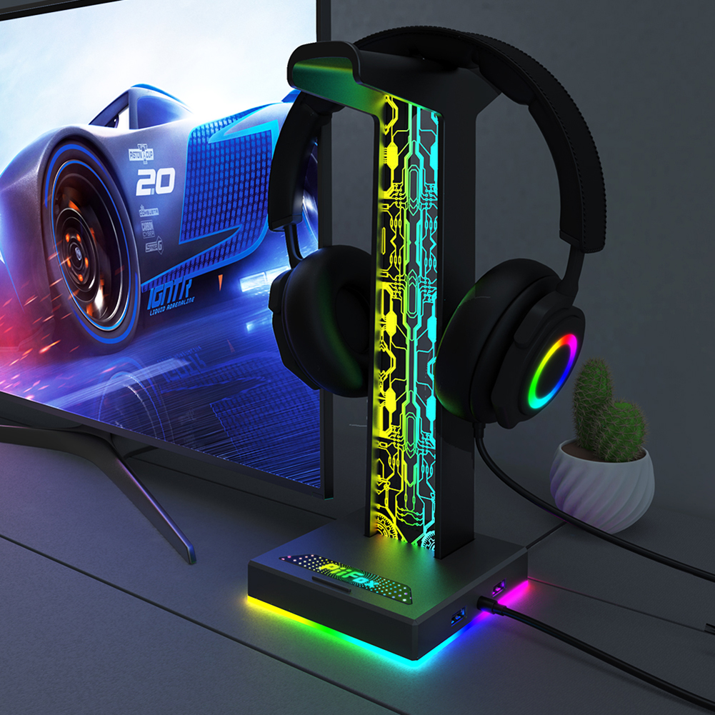 RGB Gaming Headphone Stand Dua - Headphone Stand Desk 评论和价格