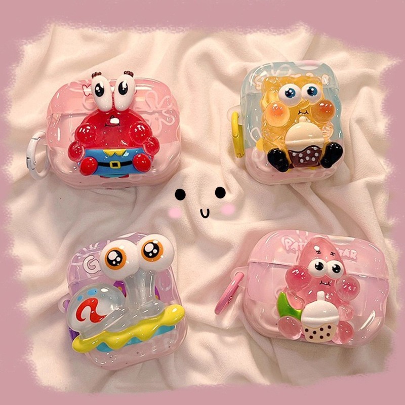 Cute SpongeBob 3D Protective C - Earbuds Charging Case 评论和价格