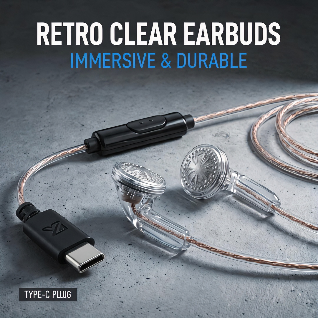 Type-C Wired Earbuds Retro Loo - Wired Earphone Mic 评论和价格